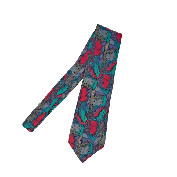 Jerry Garcia Dogs Collection Five Abstract Art Colorful Statement Silk Tie - Picture 1 of 4